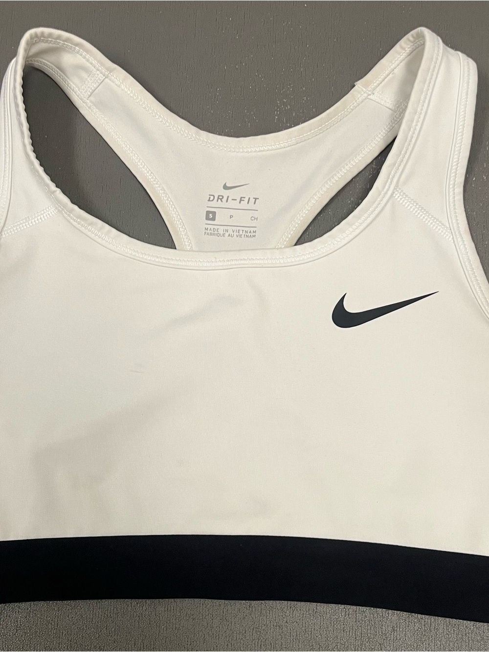 Nike White Sports Bra with Black Band